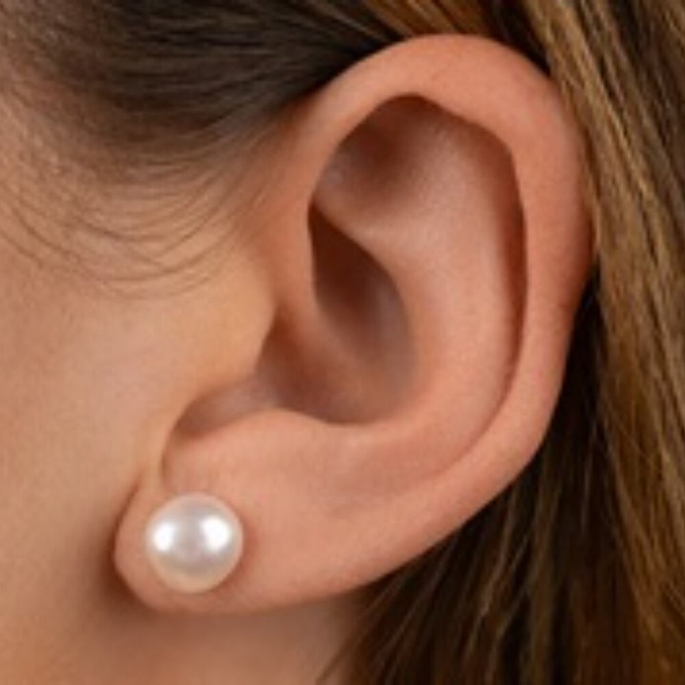 Sterling Forever - Sterling Silver Baroque Pearl Stud Earrings